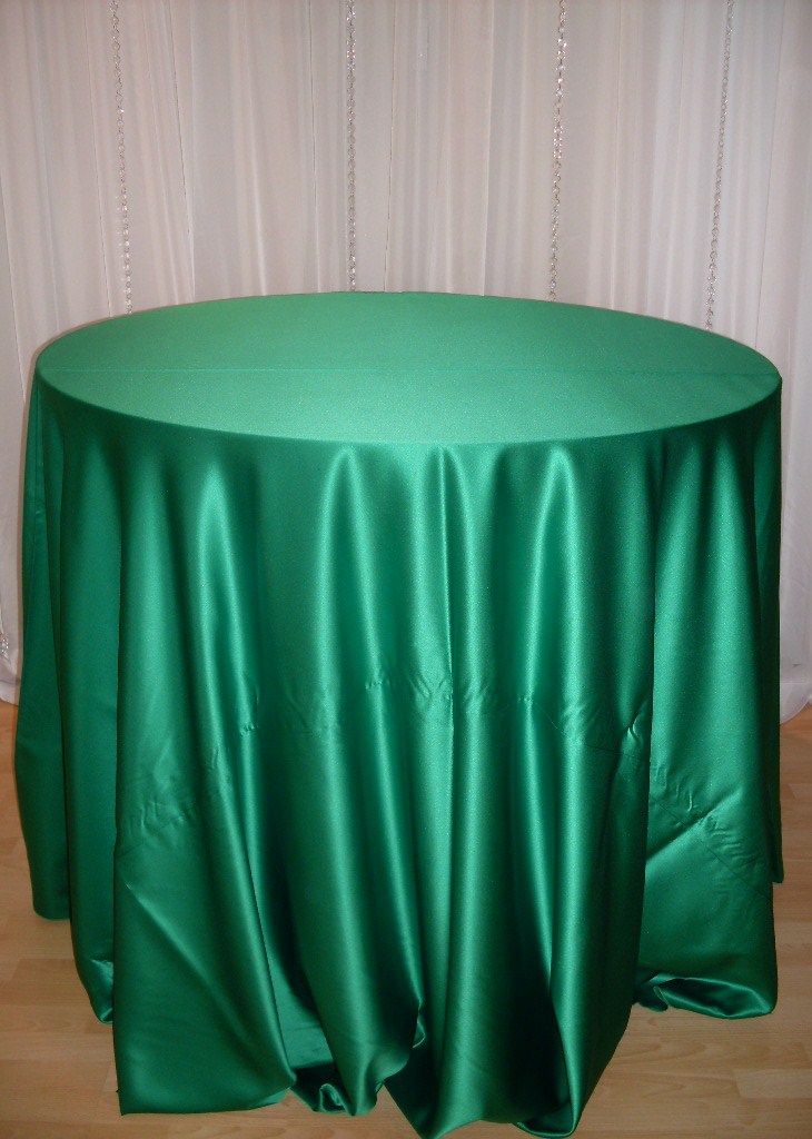 Chair Decor » Emerald Green Satin Tablecloth