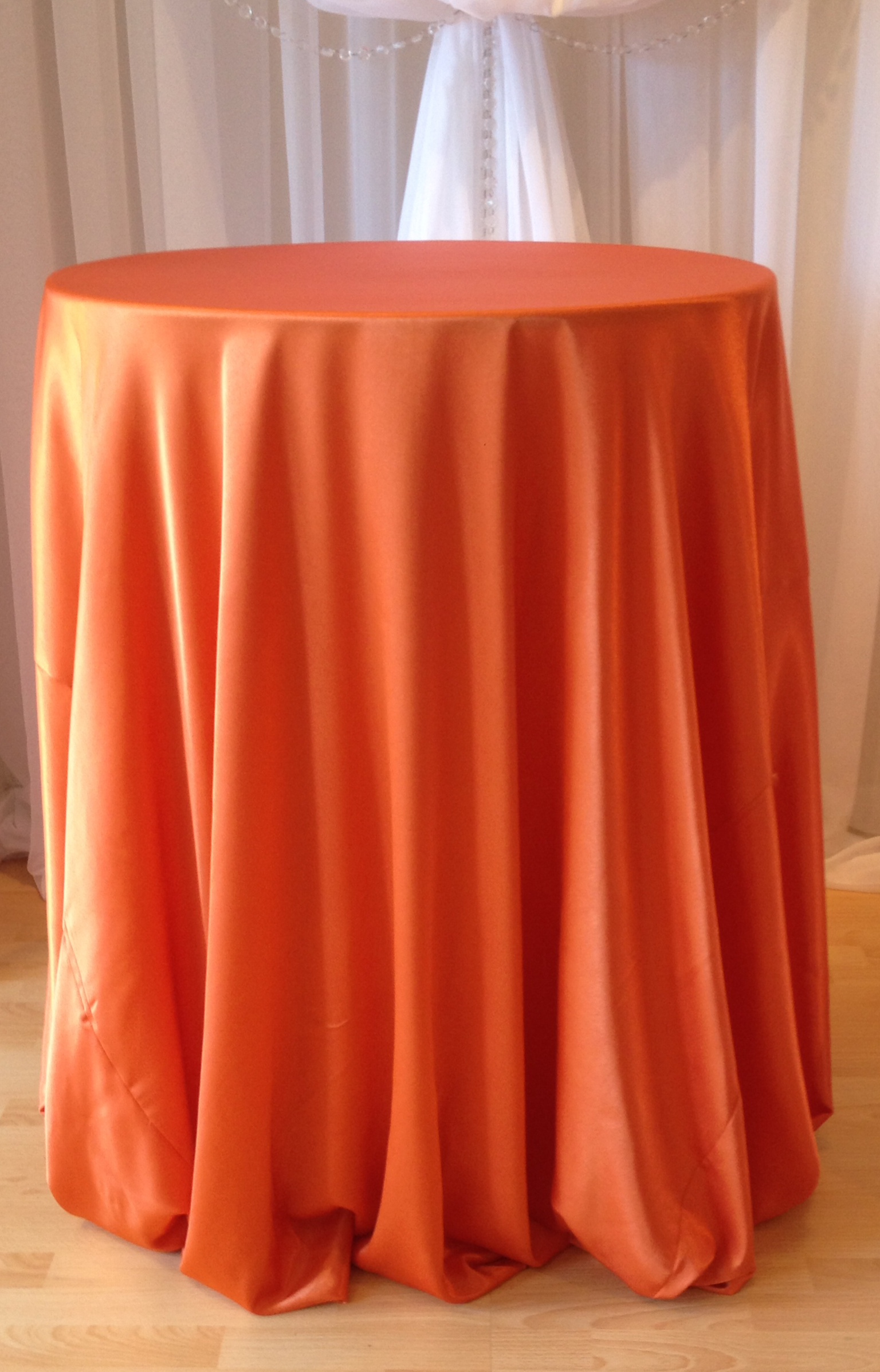 Chair Decor » Orange Satin Tablecloth